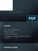 Module I - Forms of Business Organisations and Corporate Personality