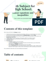 Math Subject For High School - 9th Grade - Linear Equations and Inequalities by Slidesgo