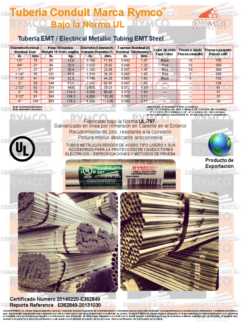 Certificado UL RYMCO | PDF | Química | Elementos químicos