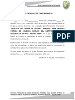 Acta de Operación y Mantenimiento