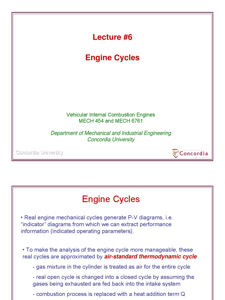 Lecture 6 | PDF | Internal Combustion Engine | Diesel Engine