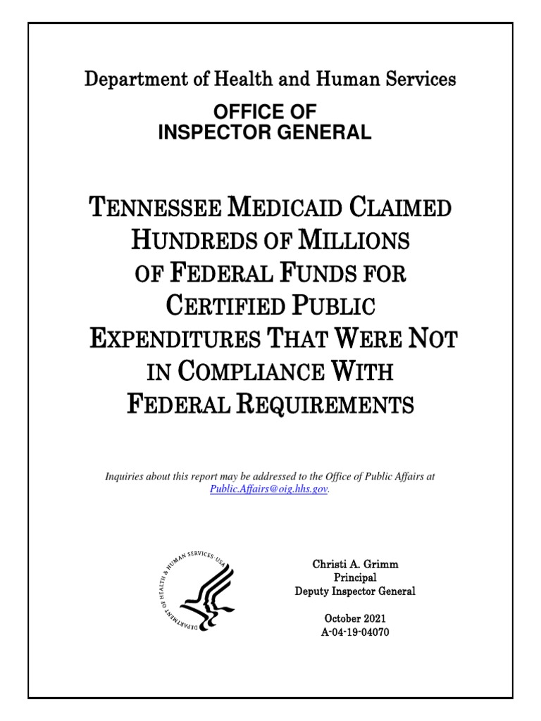 Tennessee Medicaid Claimed Hundreds of Millions of Federal Funds For