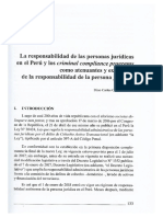 La Responsabilidad de Las Personas Juridicas en El Peru y Los Criminal Compliance Programs