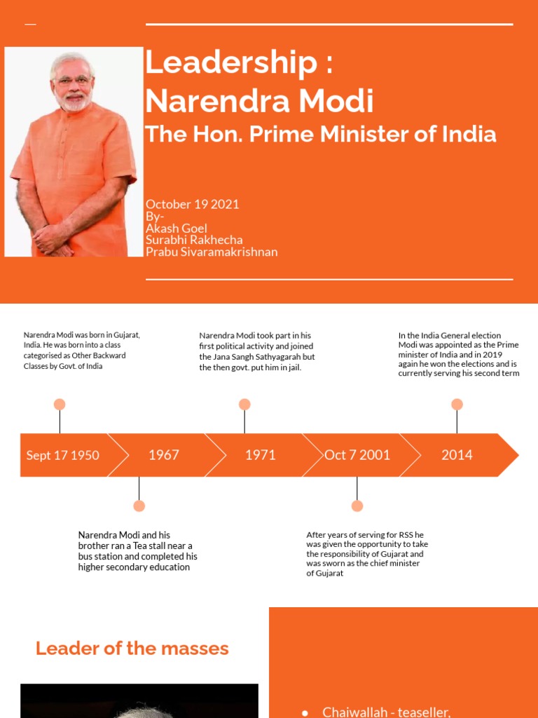 Leadership: Narendra Modi: The Hon. Prime Minister of India | PDF ...