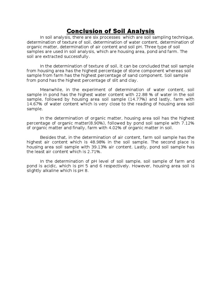 Conclusion of Soil Analysis Soil Horticulture And Gardening