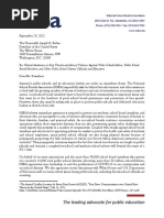 NSBA Letter To President Biden Concerning Threats To Public Schools and School Board Members 92921