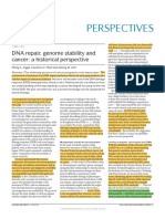 Perspectives: DNA Repair, Genome Stability and Cancer: A Historical Perspective
