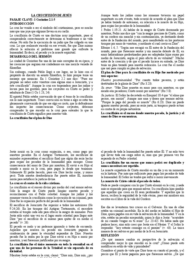 La Crucifixión de Jesús | PDF | Pecado | Crucifixion de jesus