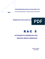 RAC   5 - Actividades de Aeronáutica Civil - Servicios Aéreos Comerciales