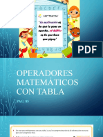 Operadores matemáticos con tabla