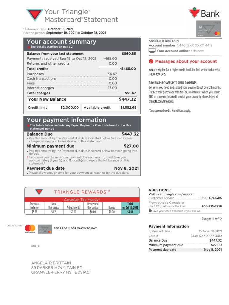 2021 10 18 Triangle Mastercard PDF Payments Finance & Money