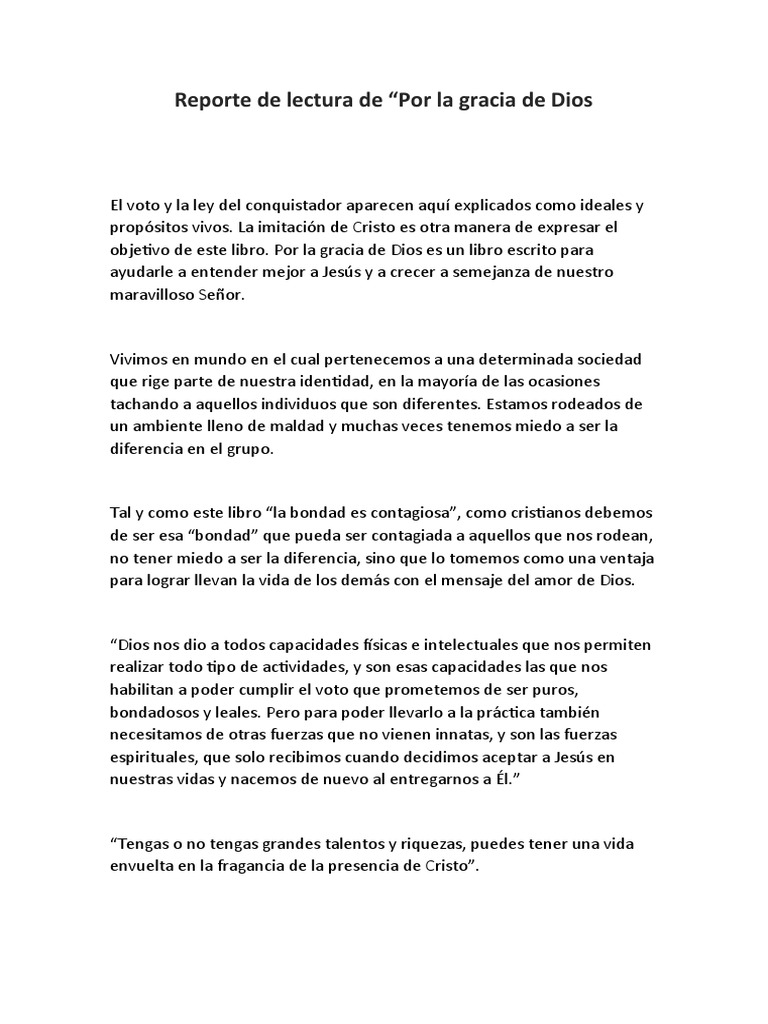 Por La Gracia de Dios | PDF | Dios | Vida