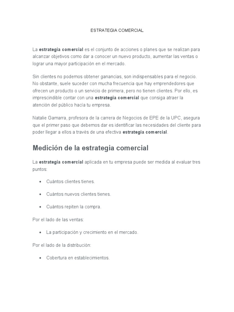 Estrategia Comercial Efectiva | PDF