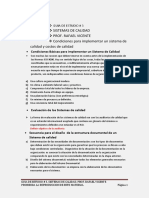 Condiciones para Implementar Sistema de Calidad y Costos de Calidad