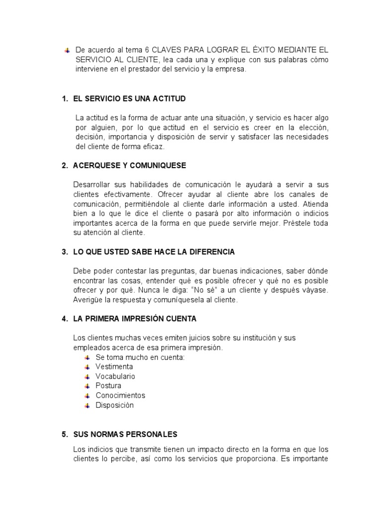 Claves para el Éxito en Atención al Cliente | PDF