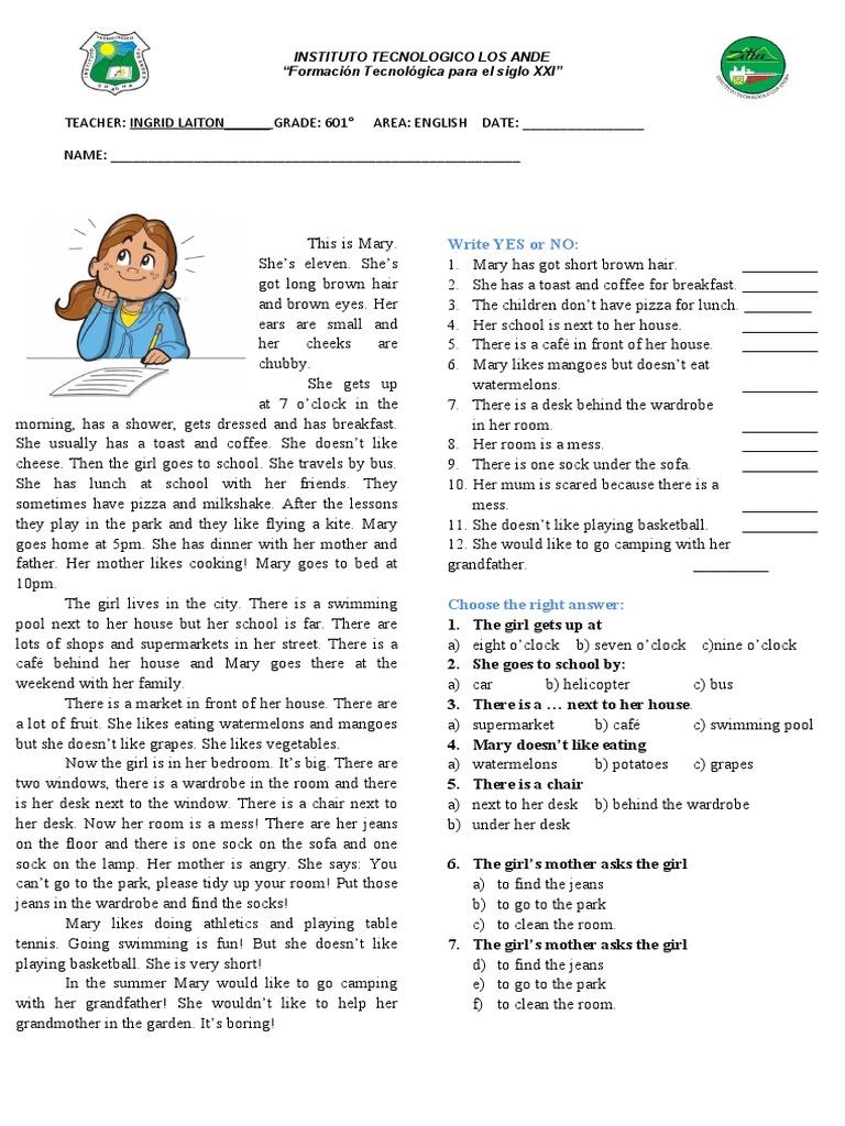 Reading Comprehension Sports PDF Food And Drink