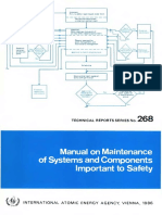 Manual On Maintenance of Systems and Components Important To Safety