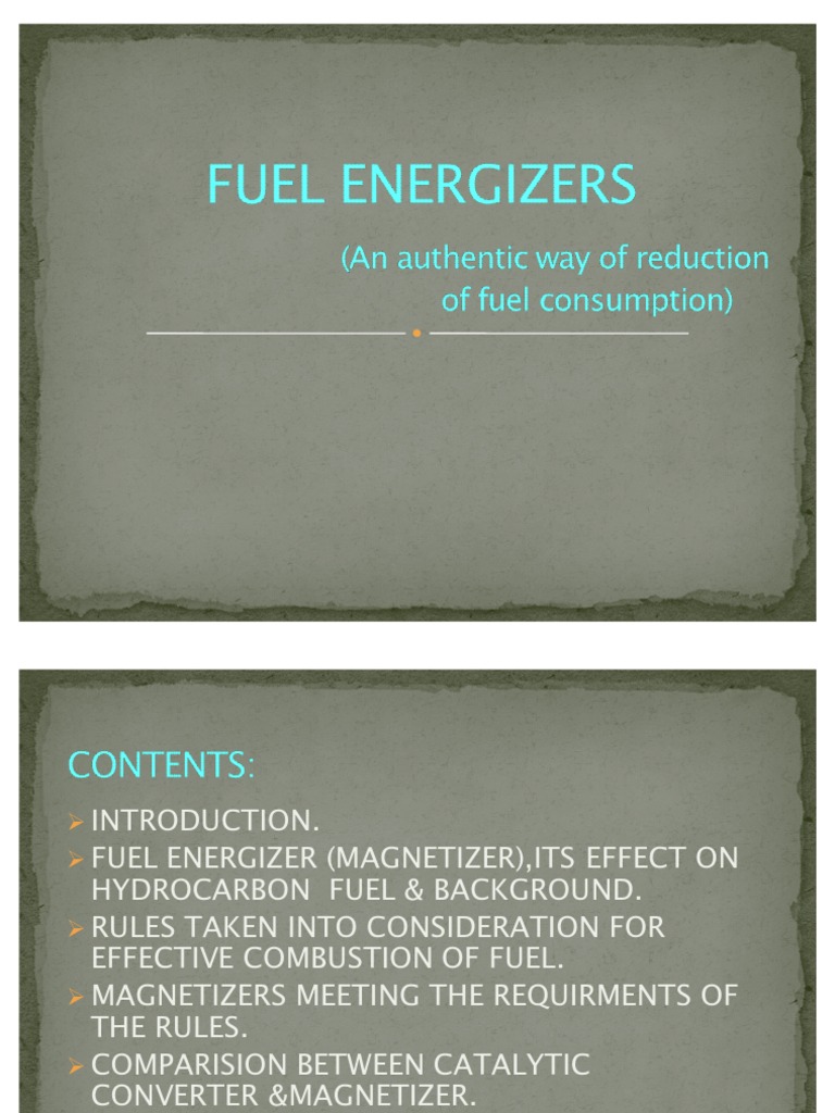 Fuel Energizer PDF Combustion Exhaust Gas