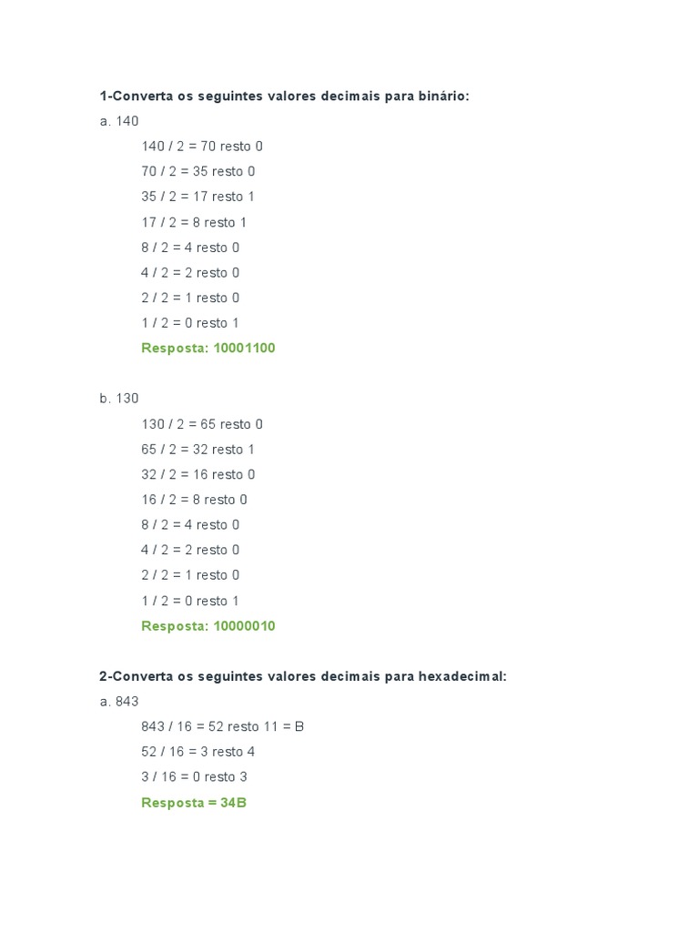 Conversão de Bases Numéricas | PDF | Arquitetura de computadores ...