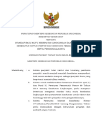 PMK No. 50 Ttg Standar Baku Mutu KESLING Dan Persyaratan Kesehatan Vektor