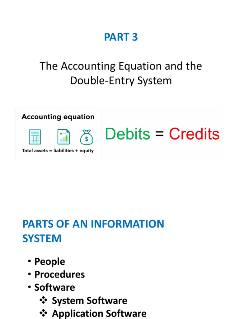 The Accounting Equation and The Double Entry System | PDF | Debits And ...
