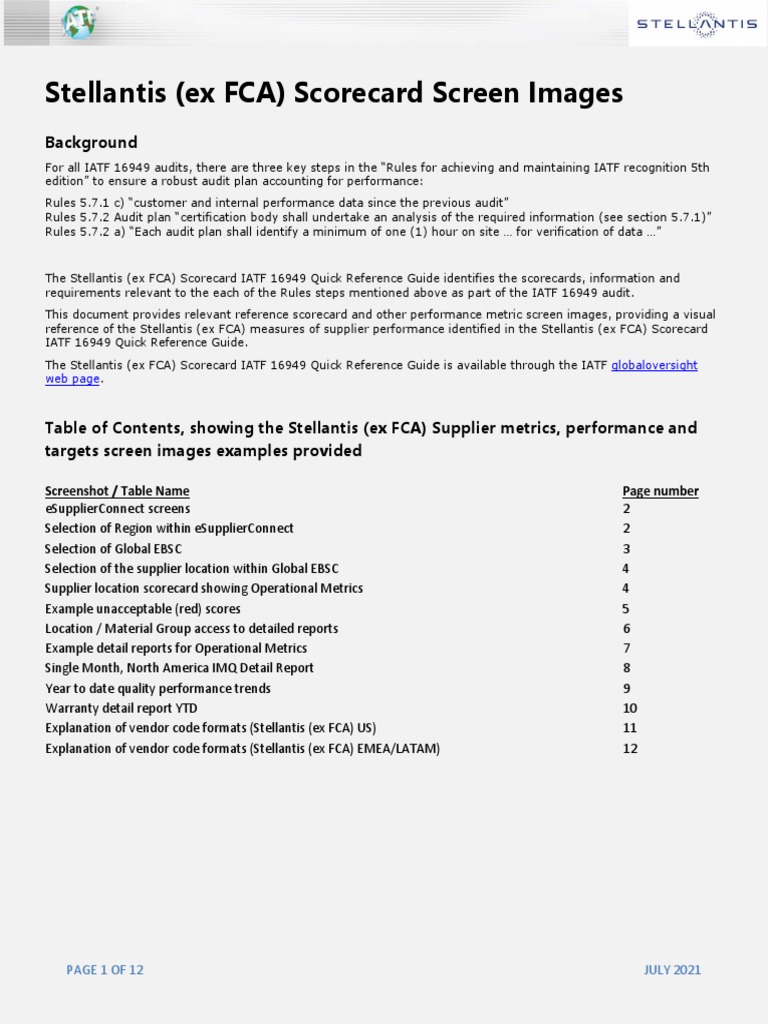 Stellantis IATF 16949 Audit Guide | PDF | Audit | Performance Indicator