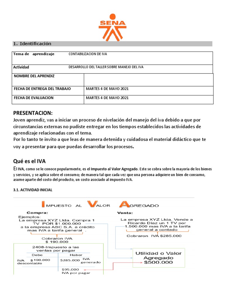 Contabilización y Manejo del IVA | PDF | Impuesto al valor agregado ...