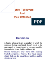 Hostile Takeovers and Their Defenses