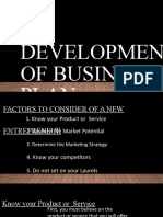 Development of Business Plan