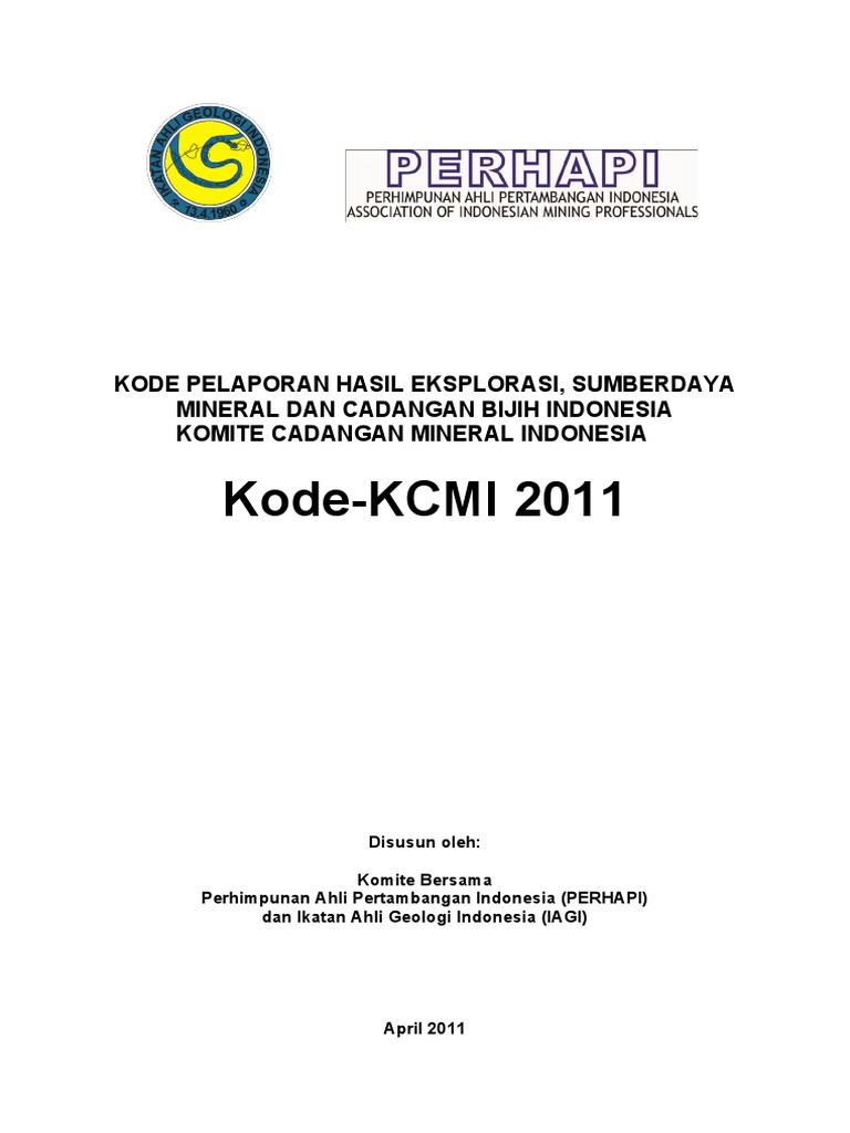 Kode Pelaporan Mineral Indonesia 2011 | PDF | Bisnis | Teknologi & Rekayasa