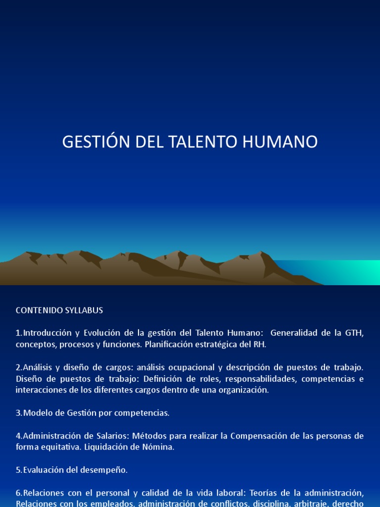 Gestión Estratégica del Talento Humano | PDF | Gestión de recursos ...