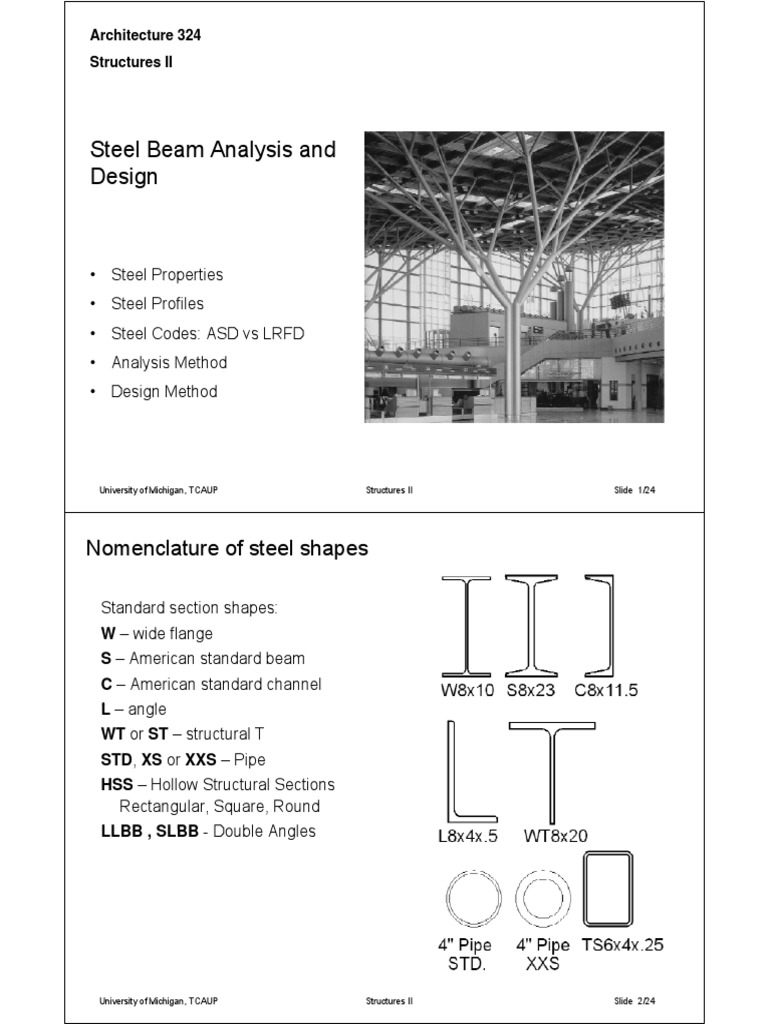 Steel Beam Analysis and Design Nomenclature of Steel Shapes PDF