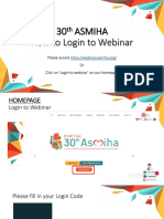 30th ASMIHA Login To WEBINAR & Mainhall Features