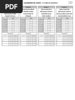 Calendário Completo 1ª Jornada