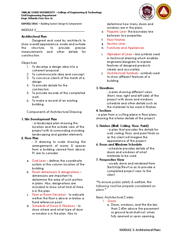 Architectural Plans Overview | PDF | Civil Engineering | Economic Sectors