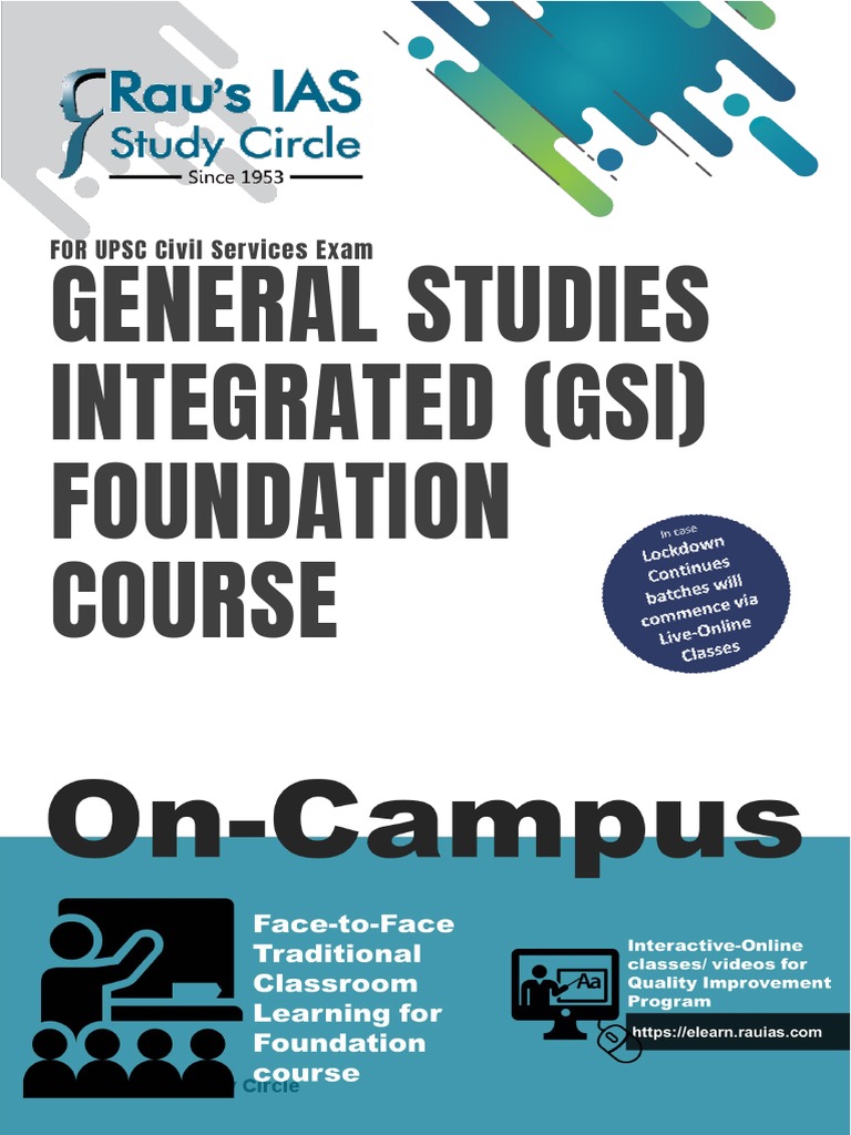 General Studies Integrated (Gsi) Foundation Course: FOR UPSC Civil ...