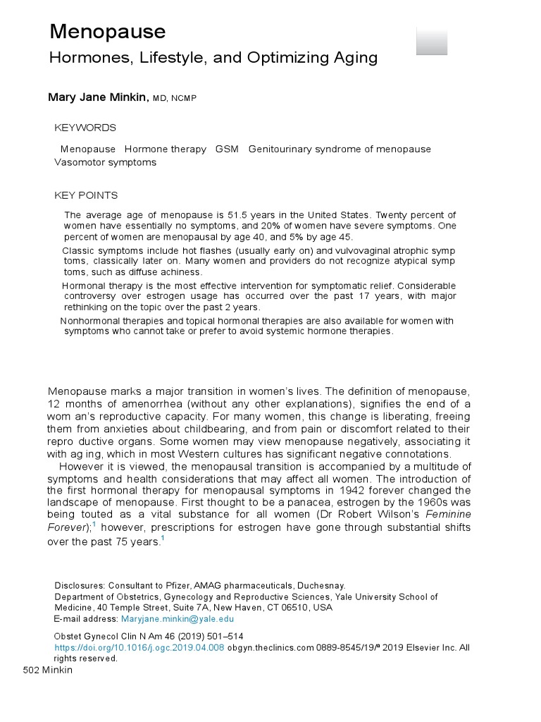 Menopause Hormones, Lifestyle, and Optimizing Aging PDF