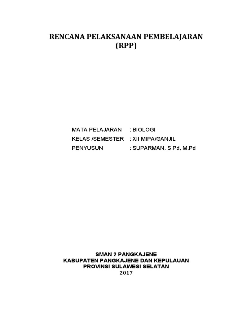 RPP Biologi Kelas XII: Genetika dan Sintesis Protein | PDF | Komputer