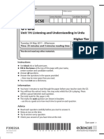 Edexcel GCSE: Unit 1H: Listening and Understanding in Urdu Higher Tier