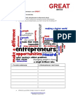 Entrepreneurs Are Great Worksheets Updated