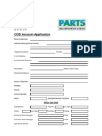 COD Account Application Form