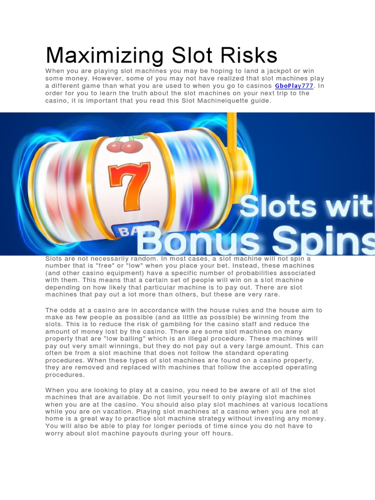 Maximizing Slot Risks: Gboplay777 | PDF | Slot Machine | Gambling