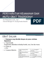 Materi PERSYARATAN KEAMANAN DAN MUTU OBAT TRADISIONAL