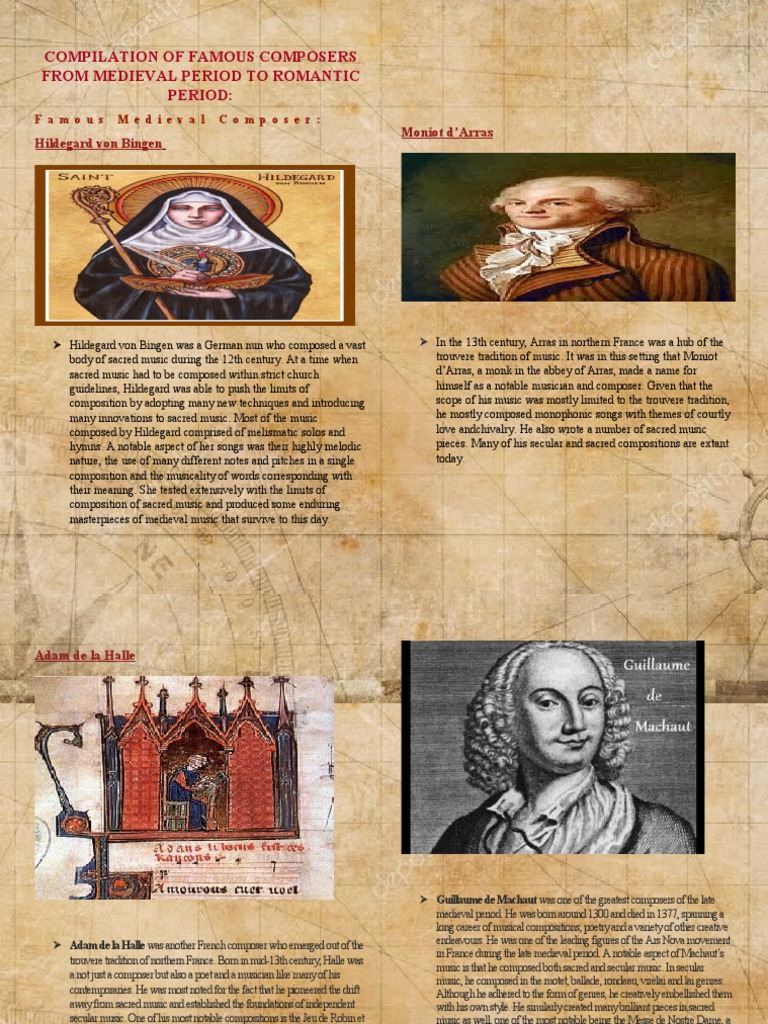 Compilation of Famous Composers From Medieval Period To Romantic Period