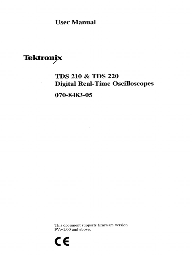 Tektronix tds210 Digital Oscilloscope User Manual | PDF