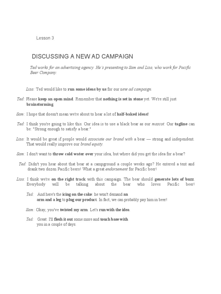 New Ad Campaign Ideas for Pacific Beer | PDF | Brainstorming