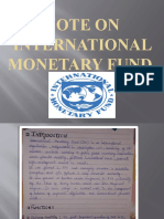 Note On International Monetary Fund