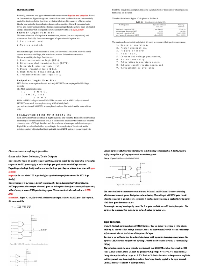Digital Logic Families PDF Logic Gate Mosfet
