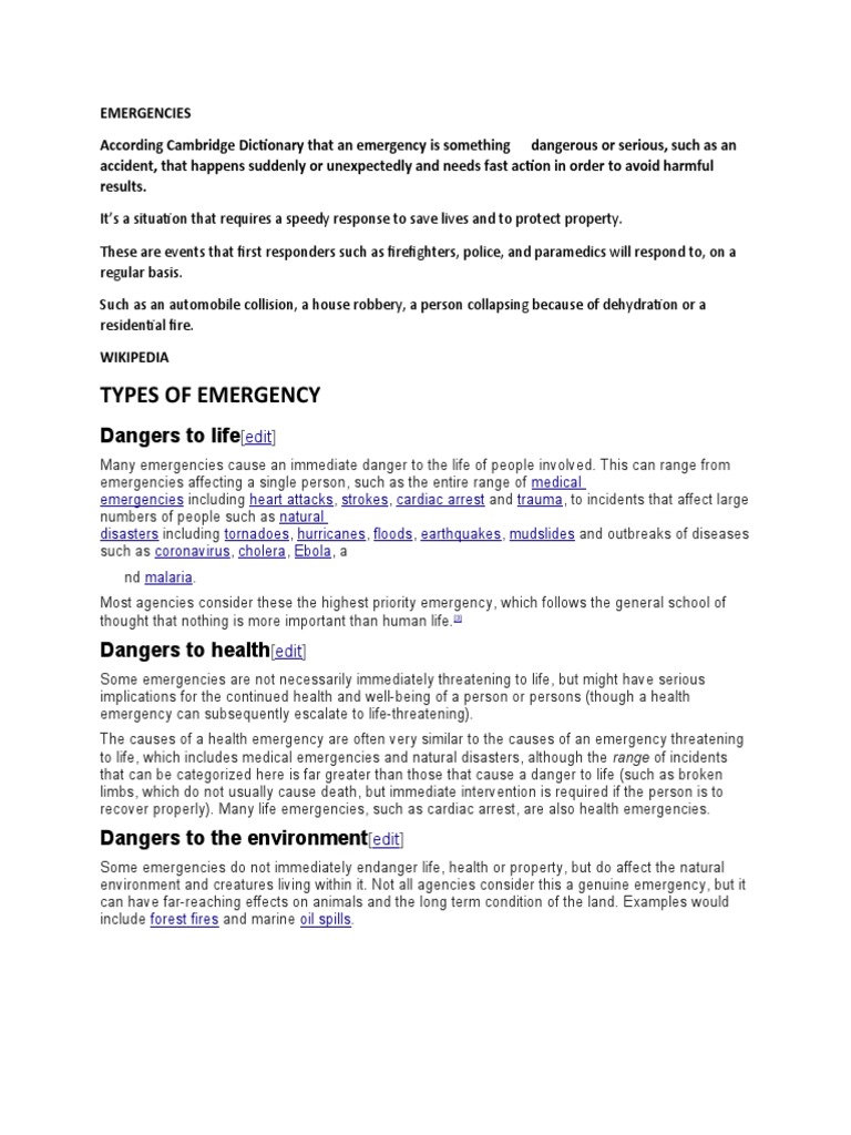 Emergency and Disaster | PDF | Emergency | Emergency Management