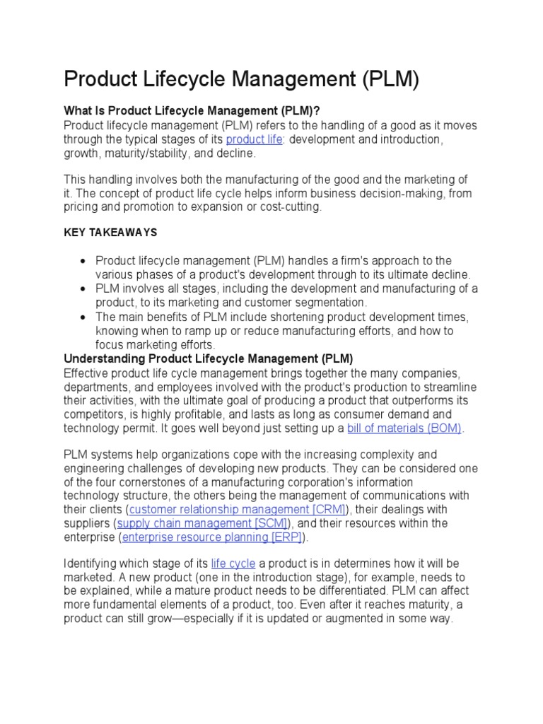 Understanding Product Lifecycle Management | PDF | Product Lifecycle ...